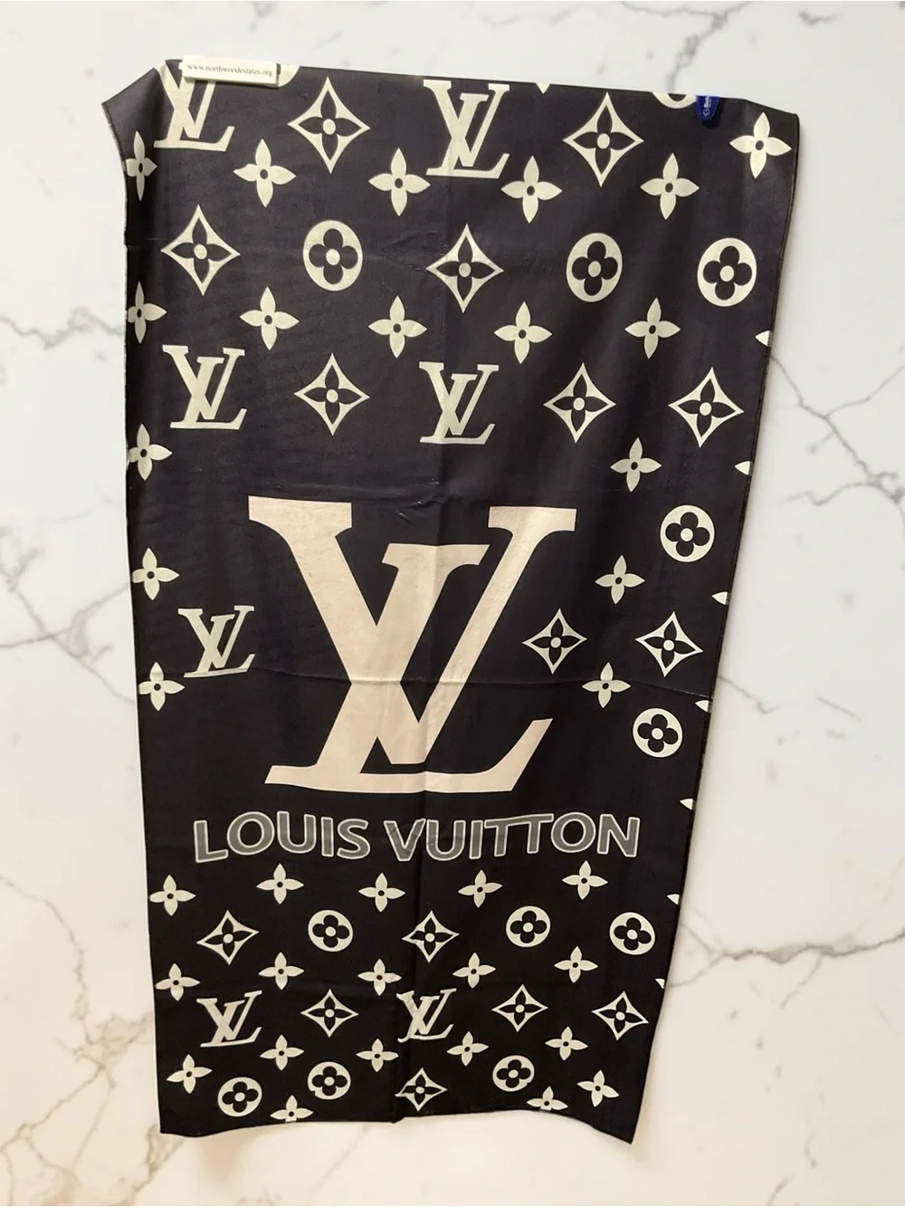 NWOT Designer Inspired Monogram Beach Towel- Black & White